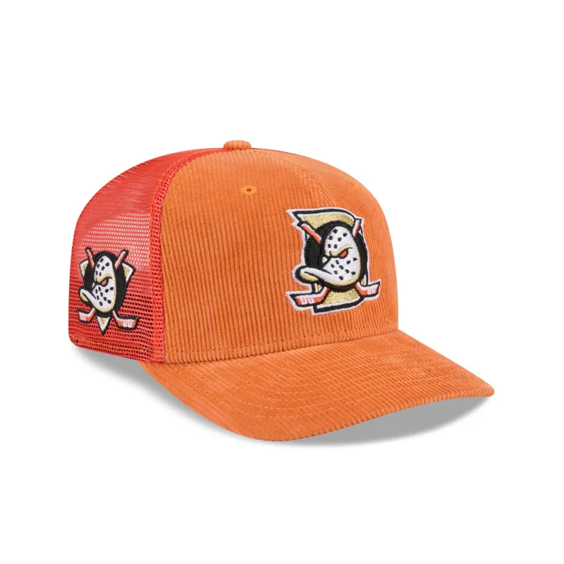 Anaheim Ducks Deceptor Corduroy 9SEVENTY Trucker Hat made by New Era