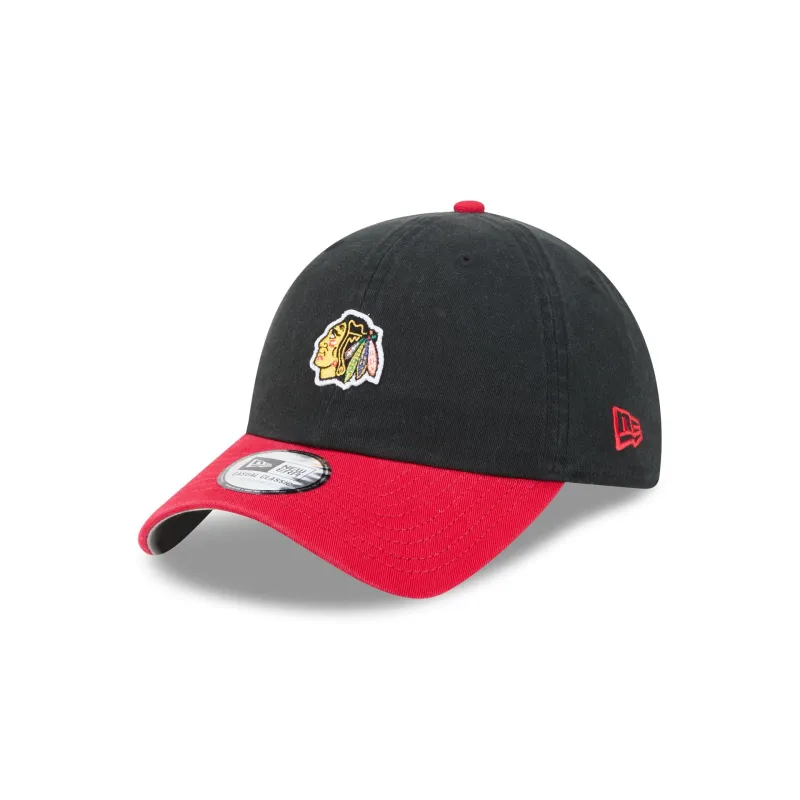 Chicago Blackhawks Mini Logo Two Tone Casual Classic Adjustable Hat made by New Era