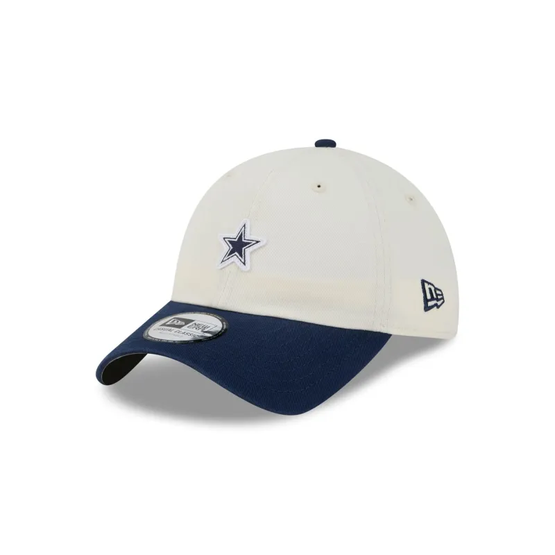 Dallas Cowboys Mini Logo Chrome White Casual Classic Adjustable Hat made by New Era