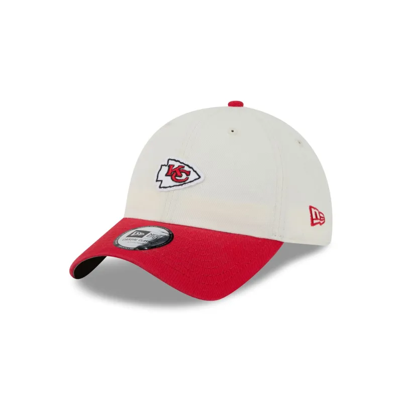Kansas City Chiefs Mini Logo Chrome White Casual Classic Adjustable Hat made by New Era