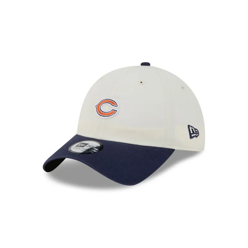 Chicago Bears Mini Logo Chrome White Casual Classic Adjustable Hat made by New Era