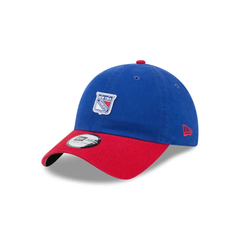 New York Rangers Mini Logo Two Tone Casual Classic Adjustable Hat made by New Era