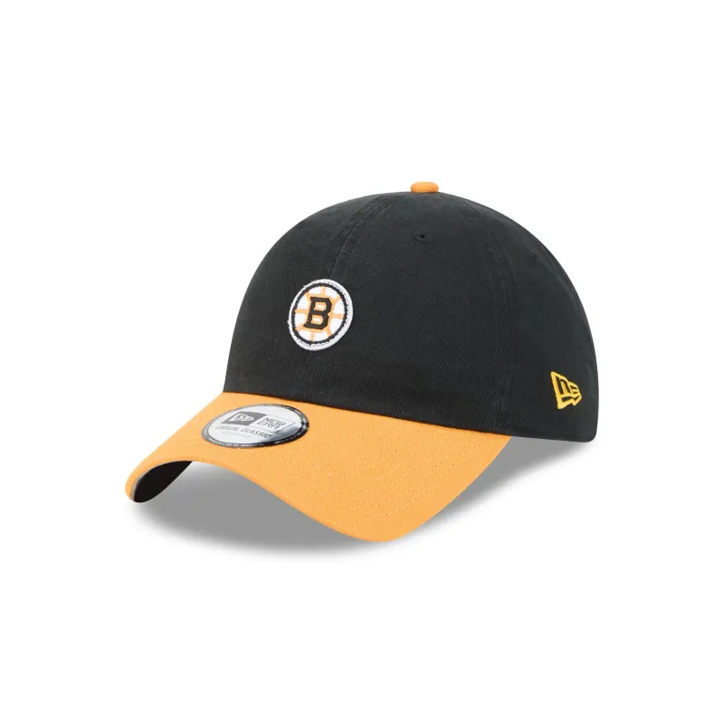 Boston Bruins Mini Logo Two Tone Casual Classic Adjustable Hat made by New Era