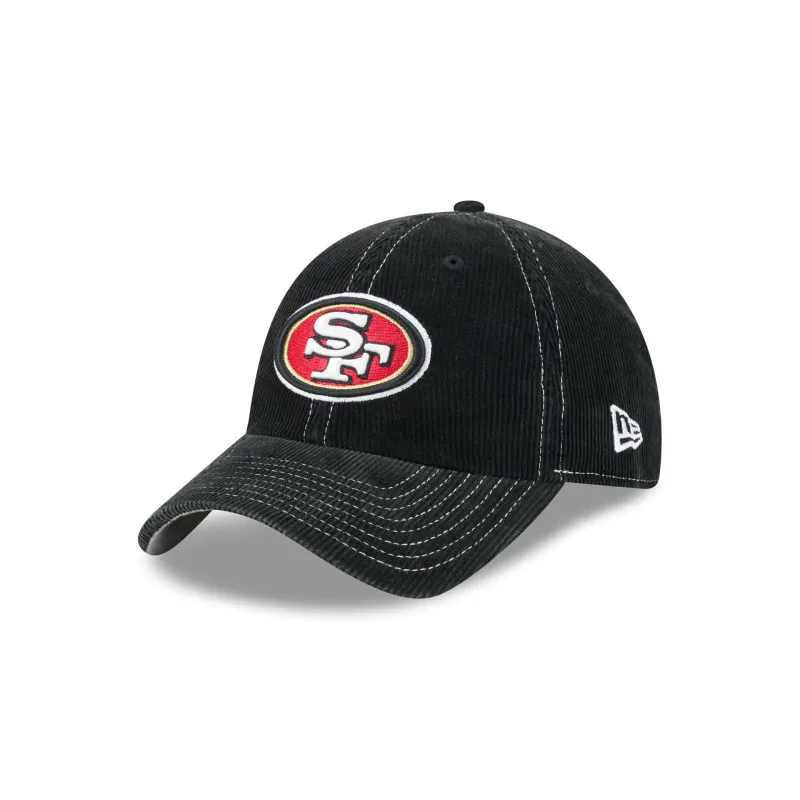 San Francisco 49ers Washed Black Corduroy Casual Classic Adjustable Hat made by New Era