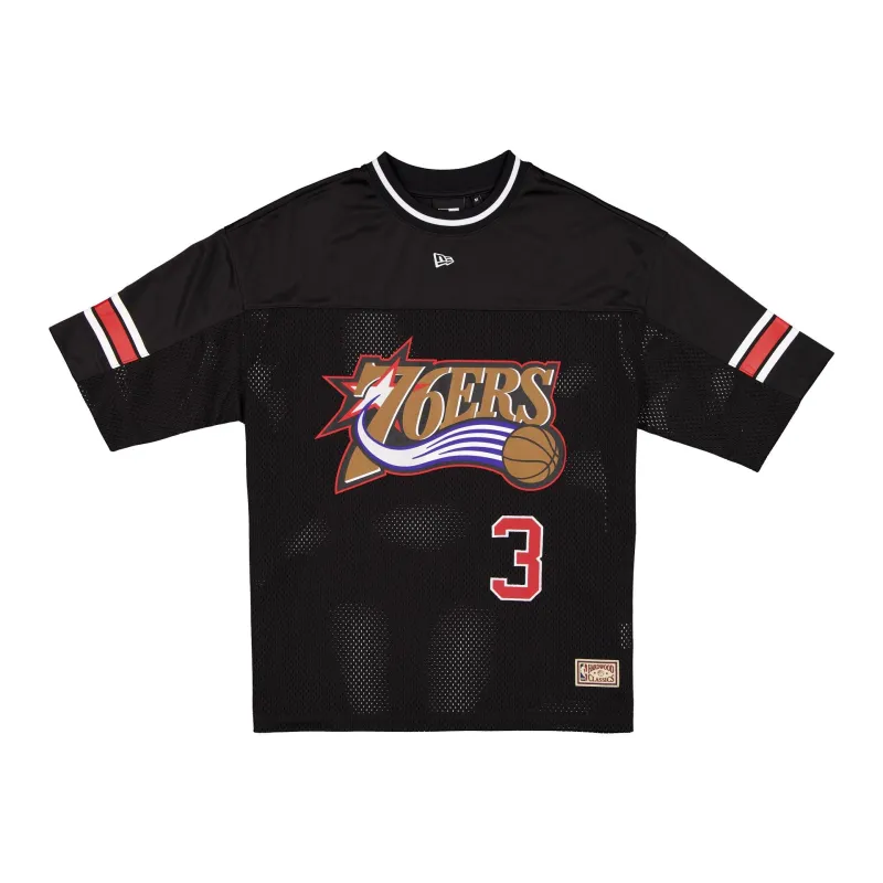 Philadelphia 76ers Hardwood Classics Allen Iverson Mesh Oversized T-Shirt made by New Era