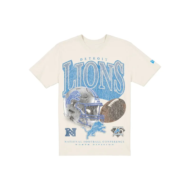 Detroit Lions Sport Classics Distressed Print Chrome T-Shirt made by New Era