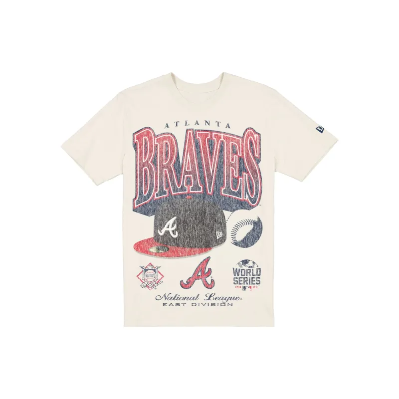 Atlanta Braves Sport Classics Distressed Print Chrome T-Shirt made by New Era
