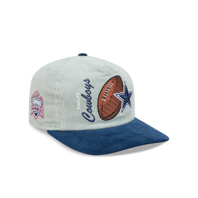 Dallas Cowboys Retro Pack Team Ball 19TWENTY Snapback Hat made by New Era