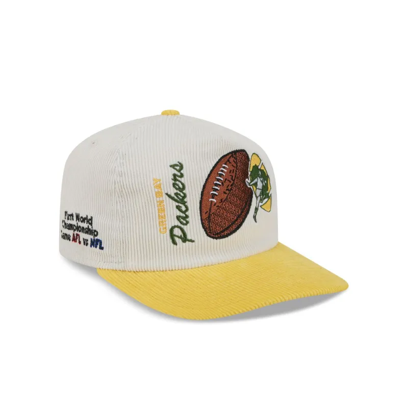 Green Bay Packers Retro Pack Team Ball 19TWENTY Snapback Hat made by New Era