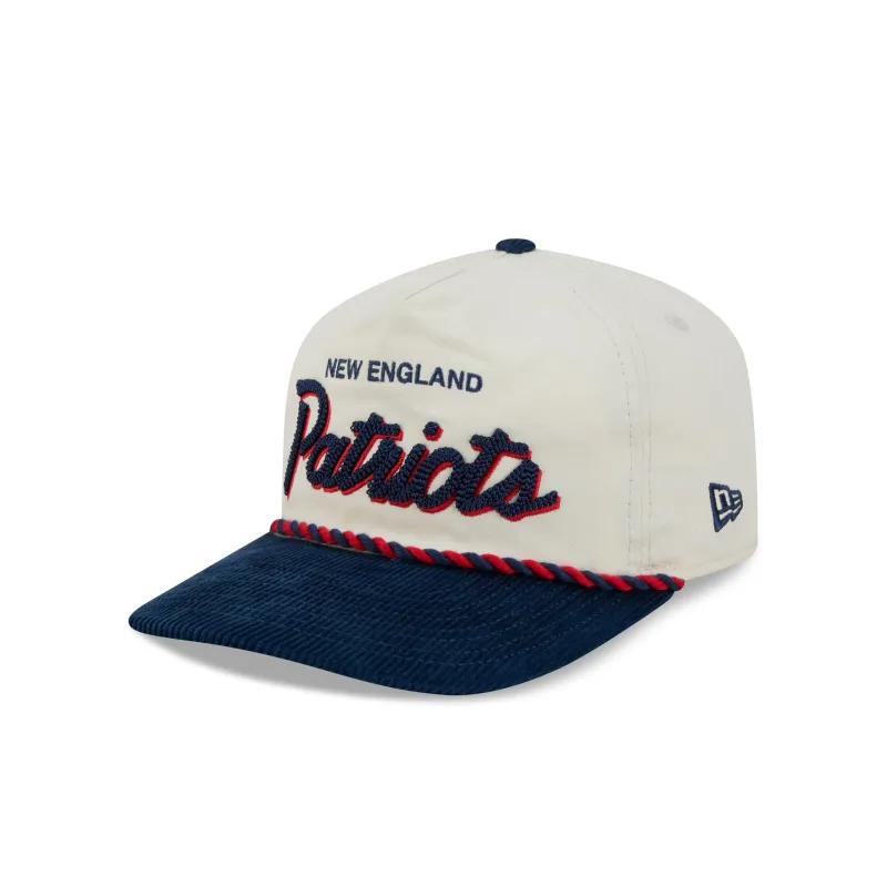 New England Patriots Retro Pack Script Rope 19TWENTY Snapback Hat made by New Era