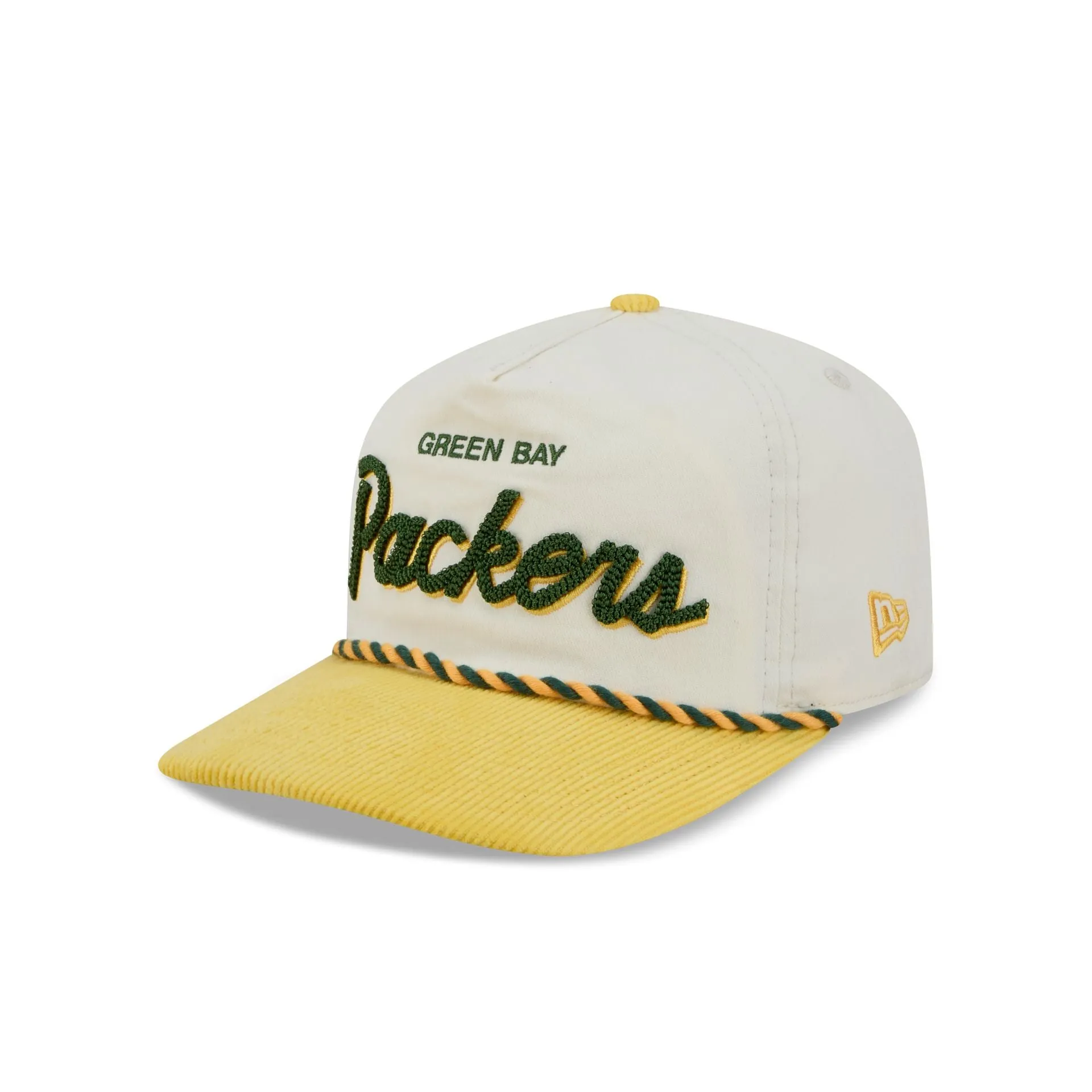 Green Bay Packers Retro Pack Script Rope 19TWENTY Snapback Hat sold by New Era