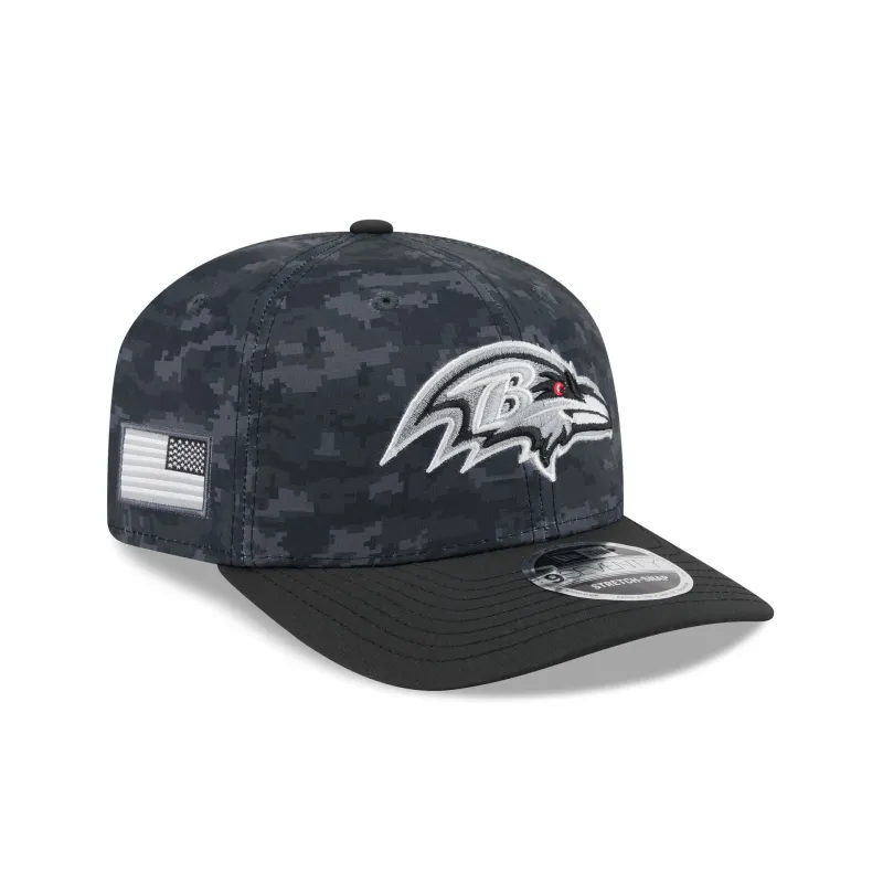 Baltimore Ravens 2026 Salute to Service 9SEVENTY Stretch-Snap Hat made by New Era