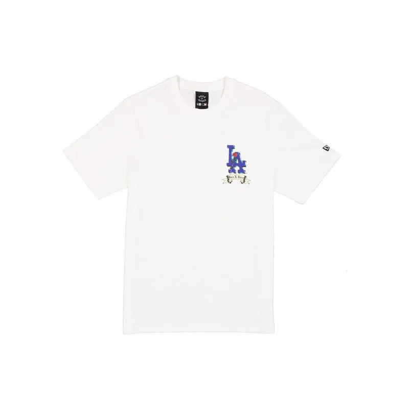 Born x Raised x Los Angeles Dodgers Rose White T-Shirt made by New Era
