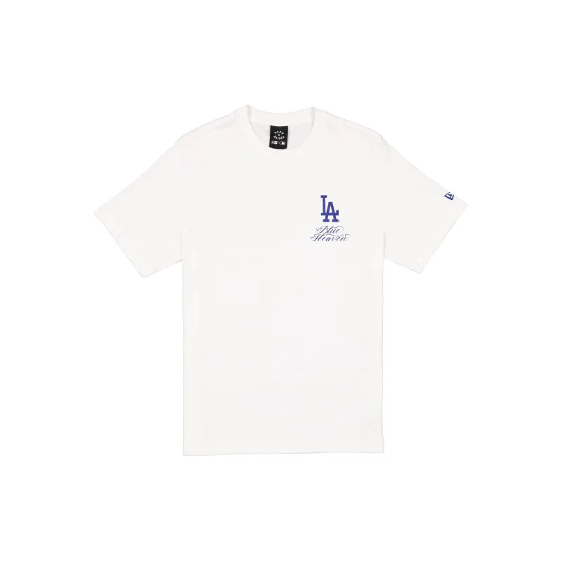 Born x Raised x Los Angeles Dodgers White Script T-Shirt made by New Era