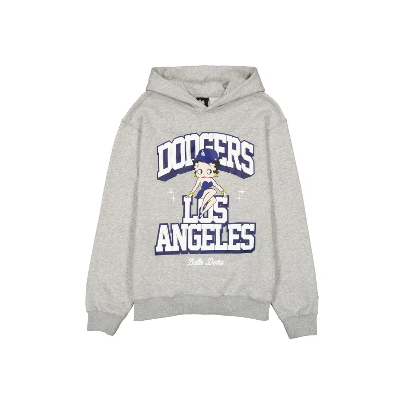 Bella Doña x Betty Boop x Los Angeles Dodgers Heather Gray Hoodie made by New Era