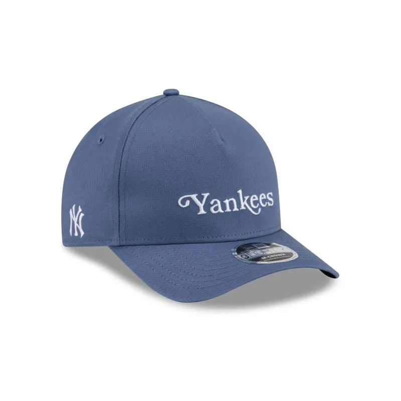 New York or Nowhere x New York Yankees Slate Blue 9FORTY M-Crown A-Frame Snapback Hat made by New Era