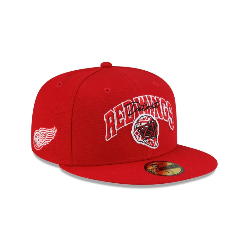 Detroit Red Wings Arch Mask 59FIFTY Fitted Hat made by New Era