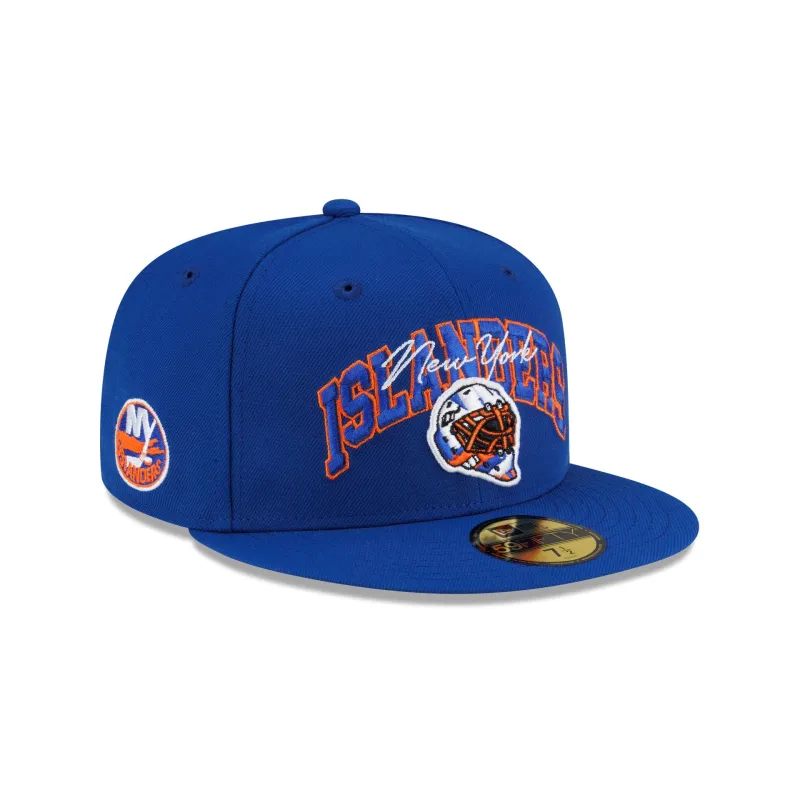New York Islanders Arch Mask 59FIFTY Fitted Hat made by New Era