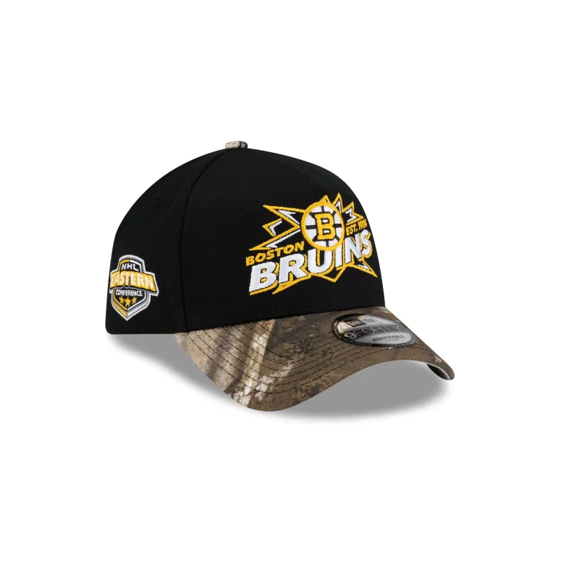 Boston Bruins Top Shelf Black Camo 9FORTY A-Frame Snapback Hat made by New Era
