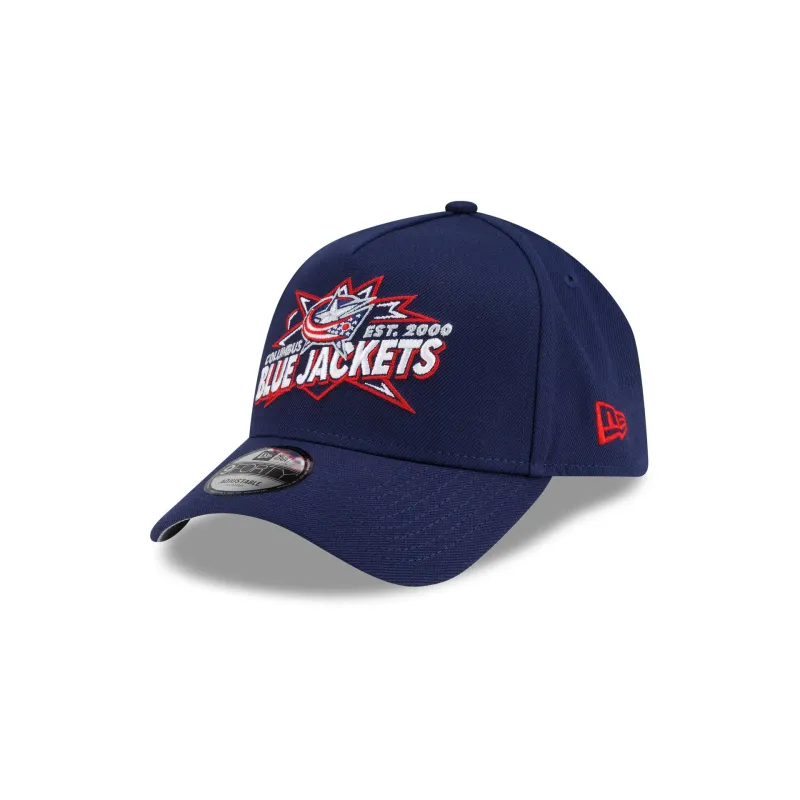 Columbus Blue Jackets Top Shelf 9FORTY A-Frame Snapback Hat made by New Era