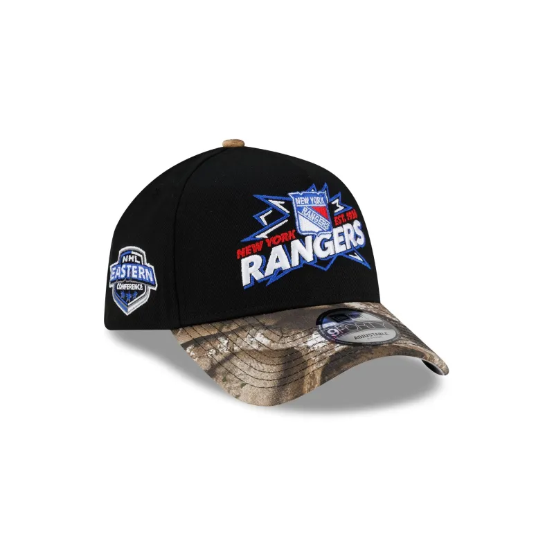 New York Rangers Top Shelf Black Camo 9FORTY A-Frame Snapback Hat made by New Era