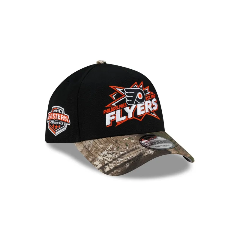 Philadelphia Flyers Top Shelf Black Camo 9FORTY A-Frame Snapback Hat made by New Era