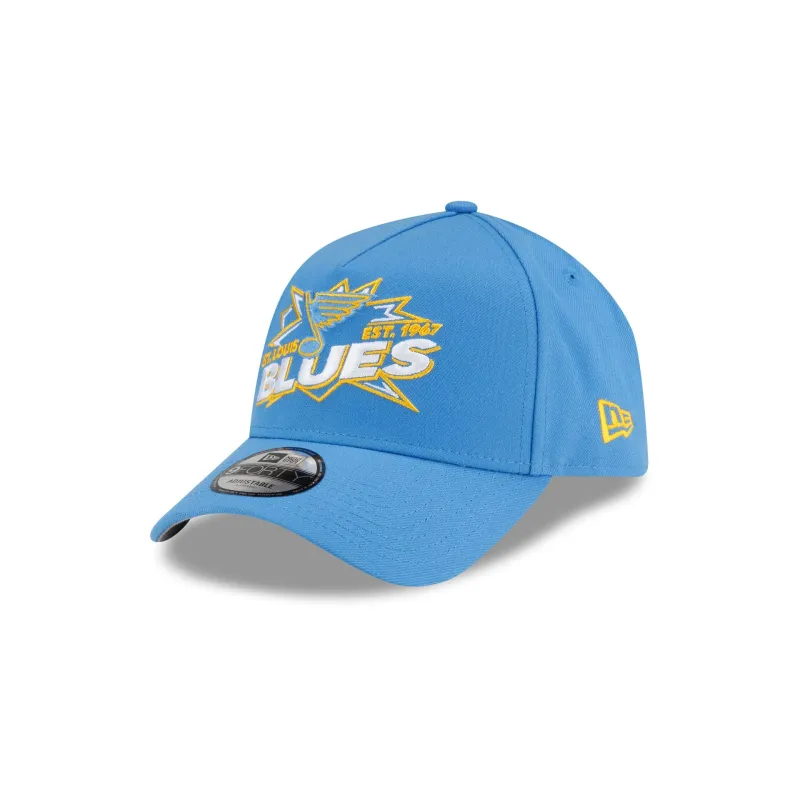 St. Louis Blues Top Shelf 9FORTY A-Frame Snapback Hat made by New Era