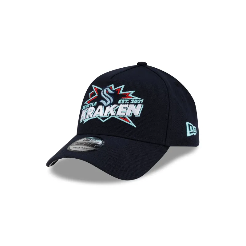 Seattle Kraken Top Shelf 9FORTY A-Frame Snapback Hat made by New Era