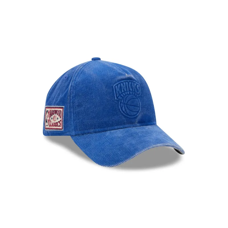 New York Knicks Washed Thin Wale Cord 9FORTY A-Frame Unstructured Snapback Hat made by New Era