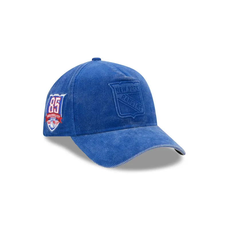 New York Rangers Washed Thin Wale Cord 9FORTY A-Frame Unstructured Snapback Hat made by New Era
