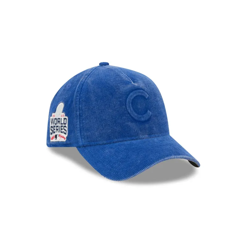 Chicago Cubs Washed Thin Wale Cord 9FORTY A-Frame Unstructured Snapback Hat made by New Era
