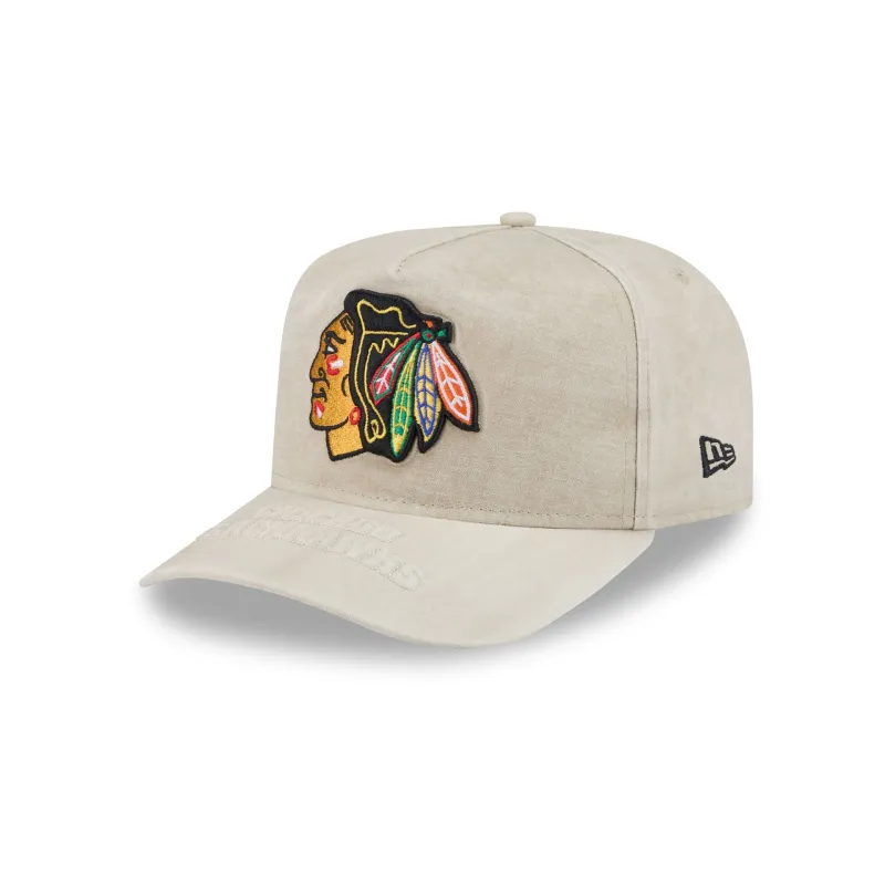 Chicago Blackhawks Brushed Cotton Stone 9FIFTY A-Frame Snapback Hat made by New Era