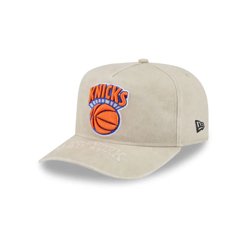 New York Knicks Brushed Cotton Stone 9FIFTY A-Frame Snapback Hat made by New Era