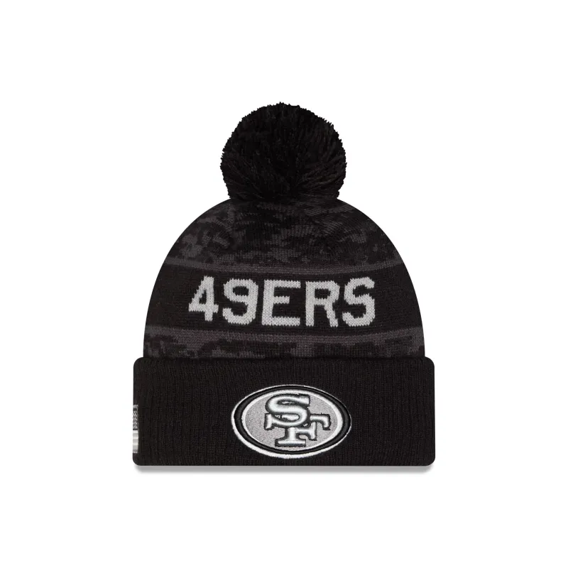 San Francisco 49ers 2026 Salute to Service Pom Knit Hat made by New Era