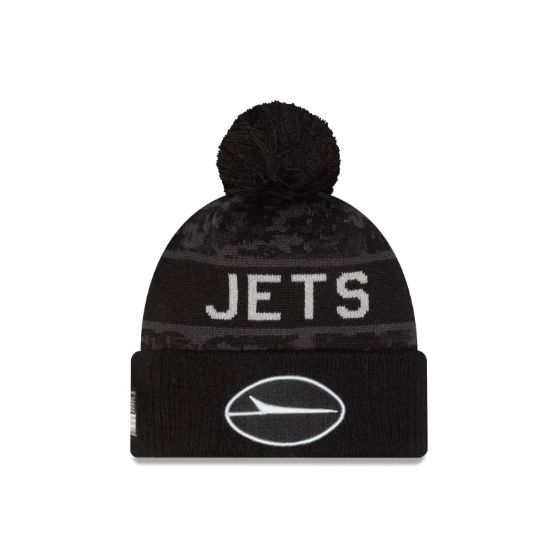 New York Jets 2026 Salute to Service Pom Knit Hat made by New Era