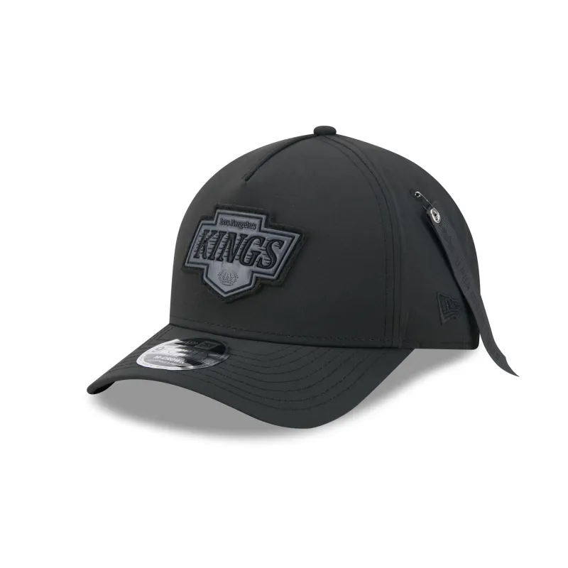 Alpha Industries x Los Angeles Kings Nylon Black 9FORTY M-Crown A-Frame Snapback Hat made by New Era
