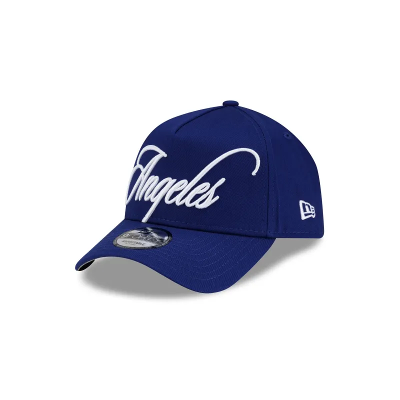 Los Angeles Dodgers Calligraphic 9FORTY A-Frame Snapback Hat made by New Era