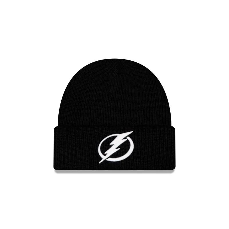 Tampa Bay Lightning Black Cuff Knit Beanie Hat made by New Era