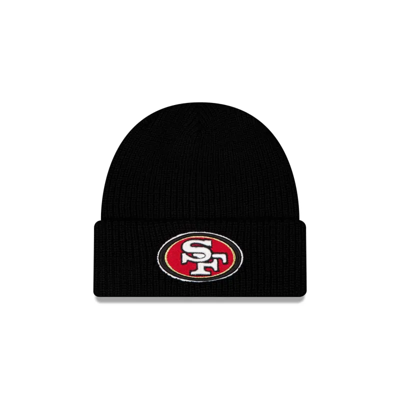 San Francisco 49ers Black Cuff Knit Beanie Hat made by New Era