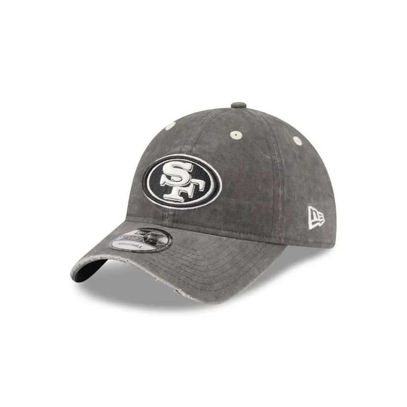 San Francisco 49ers Washed Black Cotton 9TWENTY Adjustable Hat made by New Era