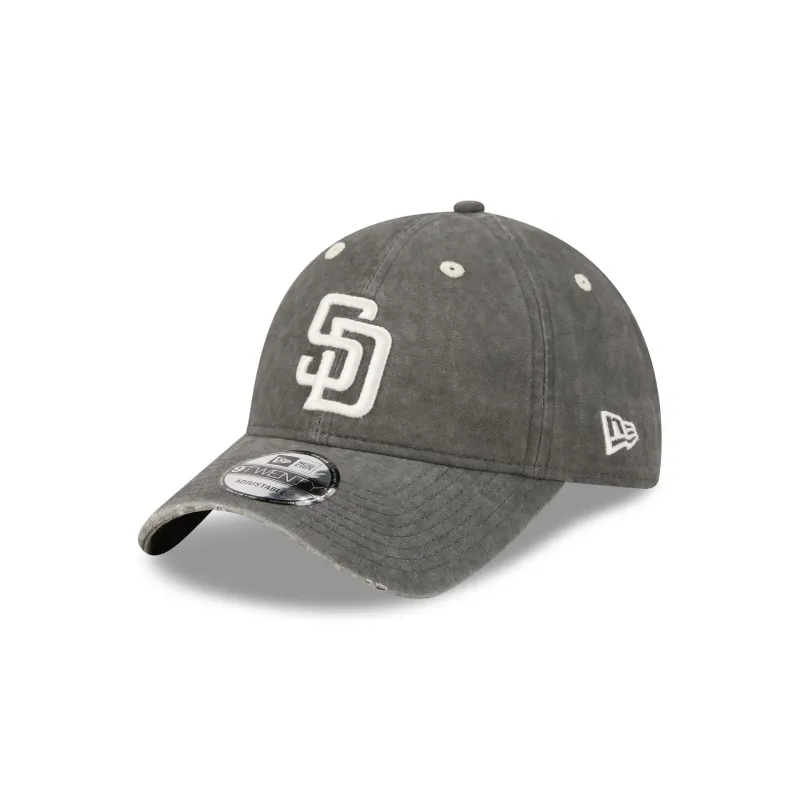 San Diego Padres Washed Black Cotton 9TWENTY Adjustable Hat made by New Era