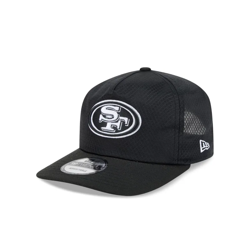 San Francisco 49ers Black & White Mesh 19TWENTY Trucker Hat made by New Era