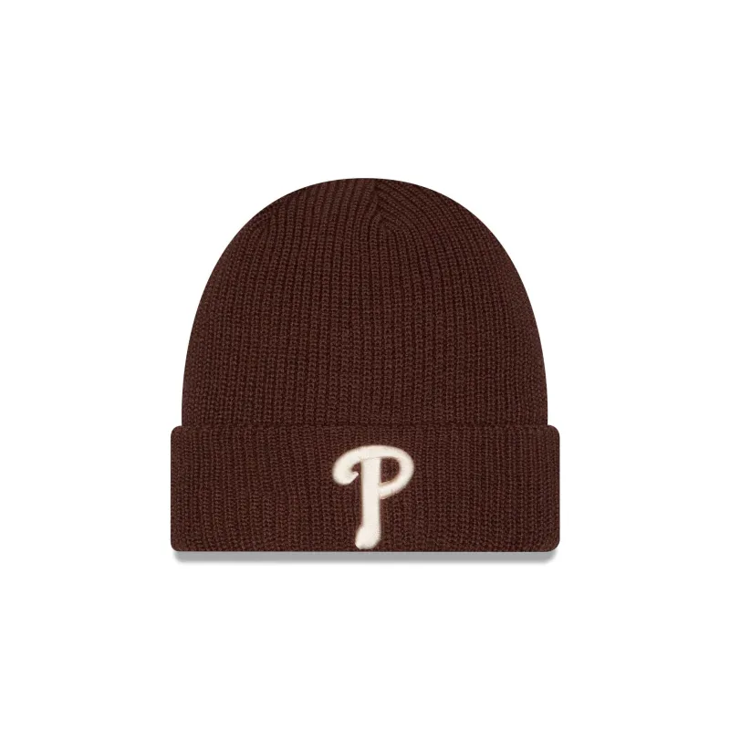 Philadelphia Phillies Walnut Cuff Knit Beanie Hat made by New Era