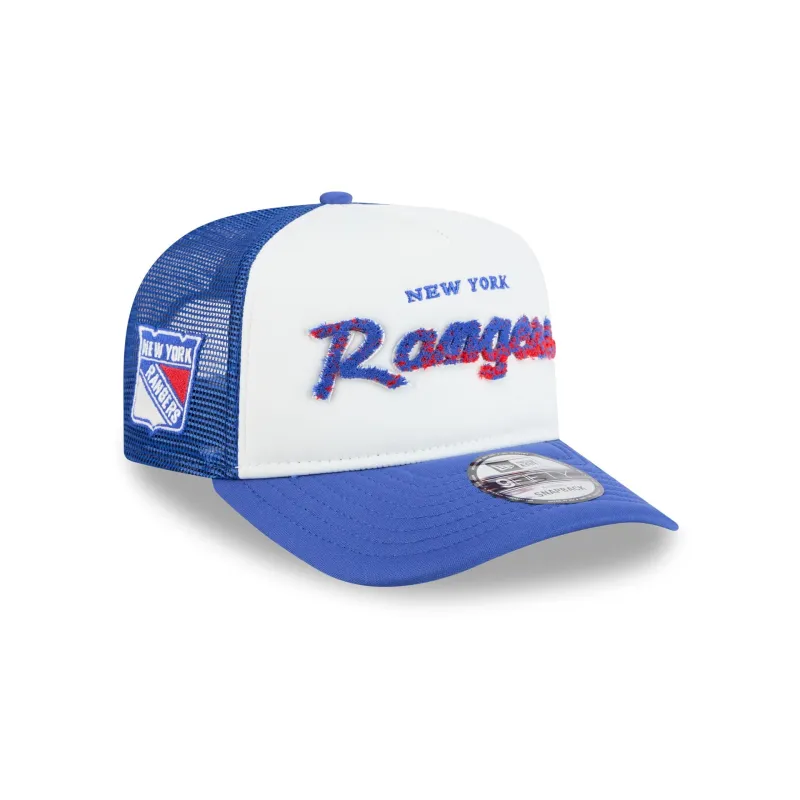 New York Rangers Fade Script 9FIFTY A-Frame Trucker Hat made by New Era