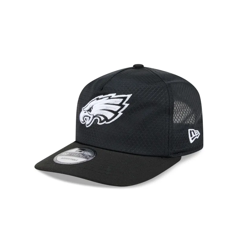 Philadelphia Eagles Black & White Mesh 19TWENTY Trucker Hat made by New Era