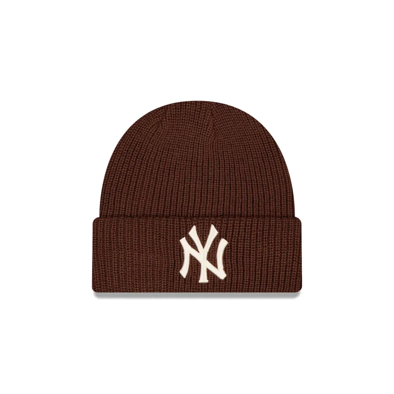 New York Yankees Walnut Cuff Knit Beanie Hat made by New Era