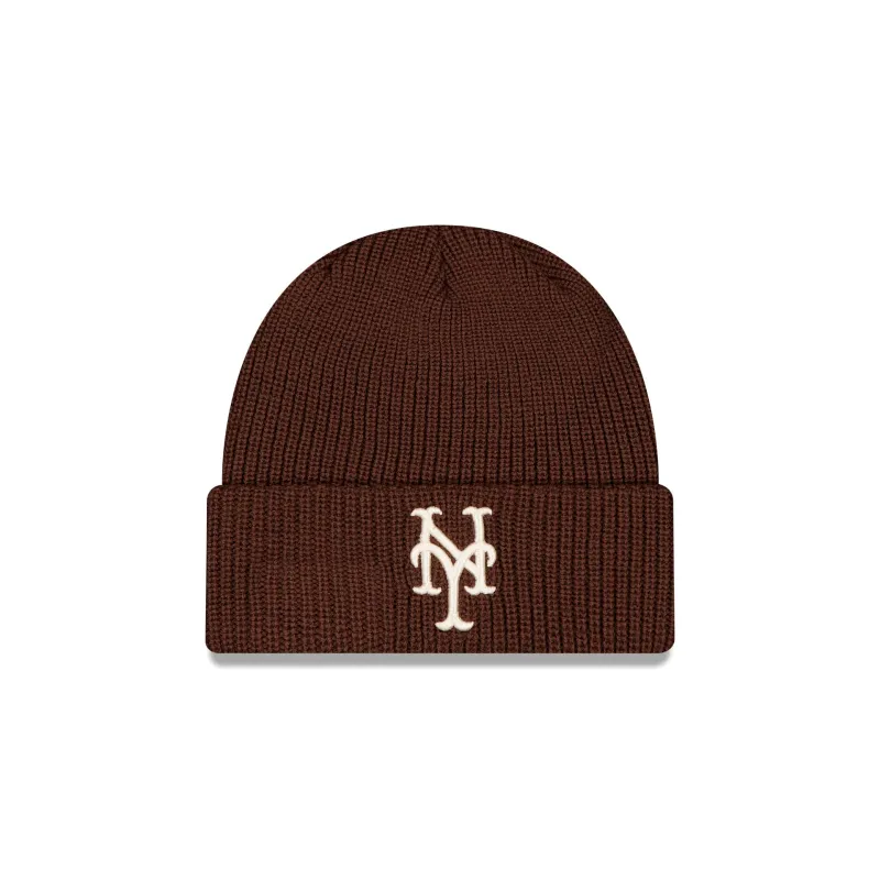 New York Mets Walnut Cuff Knit Beanie Hat made by New Era