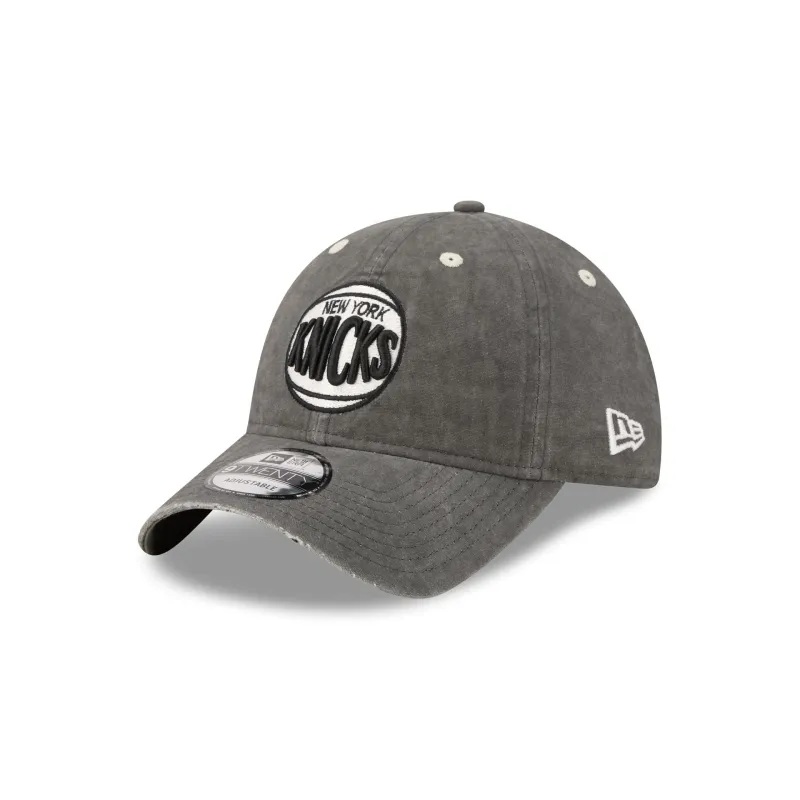 New York Knicks Washed Black Cotton 9TWENTY Adjustable Hat made by New Era