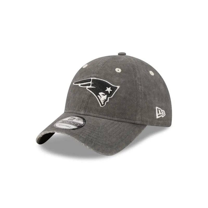 New England Patriots Washed Black Cotton 9TWENTY Adjustable Hat made by New Era