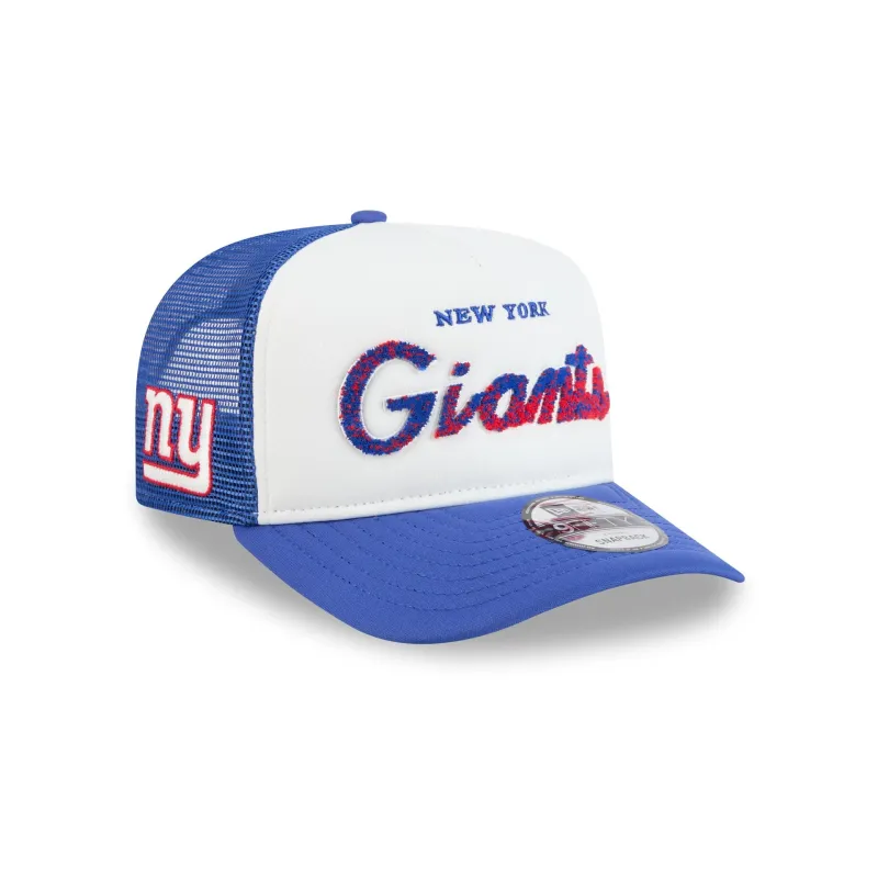 New York Giants Fade Script 9FIFTY A-Frame Trucker Hat made by New Era